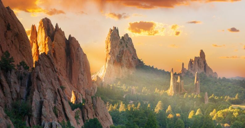 Among Us - Garden Of The Gods Rock Formations At Stunning Sunset